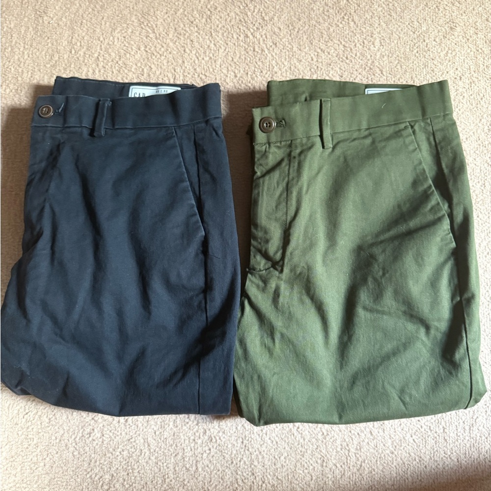 2 pairs mens skinny gap khakis 32